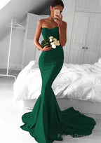 Elastic Satin Prom Dresses Trumpet/Mermaid Sweetheart Court Train With Pleated