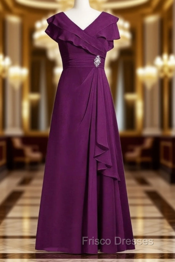 Elegance V-Neck Beading A-Line Mother Of The Bride Dress Main image