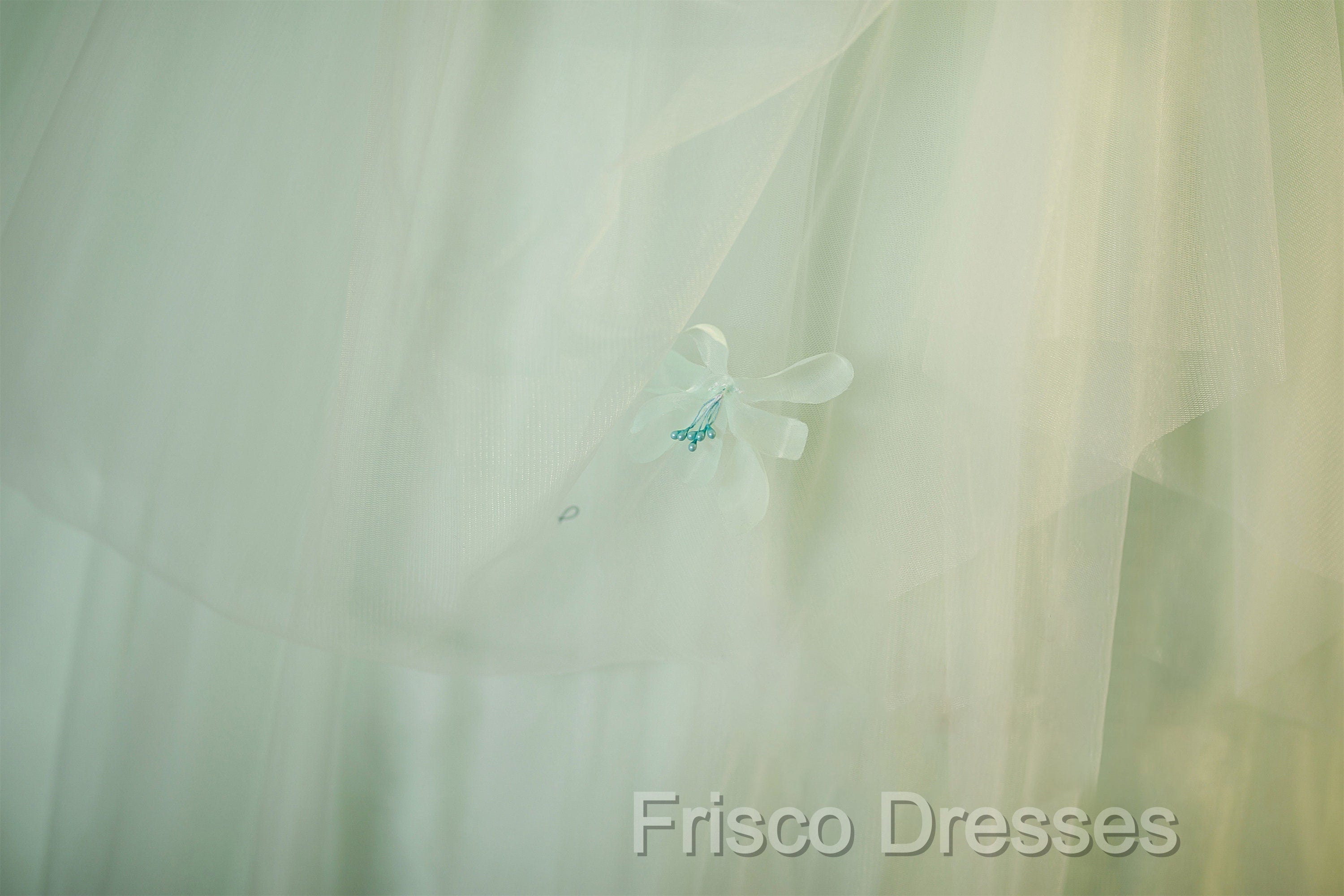 Elegant 3D Flowery Lace Sage Green Tulle Fairy Ball Gown