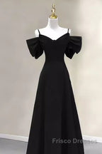 Elegant A Line Black Long Formal Prom Dress Formal Evening Dress