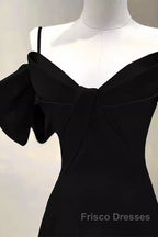 Elegant A Line Black Long Formal Prom Dress Formal Evening Dress