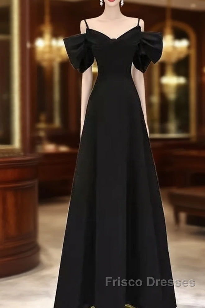 Elegant A Line Black Long Formal Prom Dress Formal Evening Dress Main image
