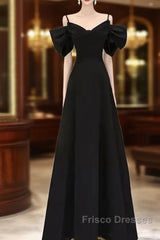 Elegant A Line Black Long Formal Prom Dress Formal Evening Dress