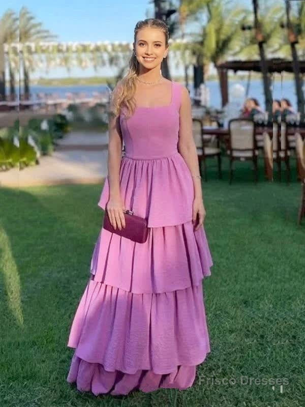 Elegant A line Long Tiered Lilac Prom Dress 22th Birthday Outfits Main image