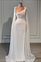 Elegant A-Line Sequins Split Bridal Dress With Beads