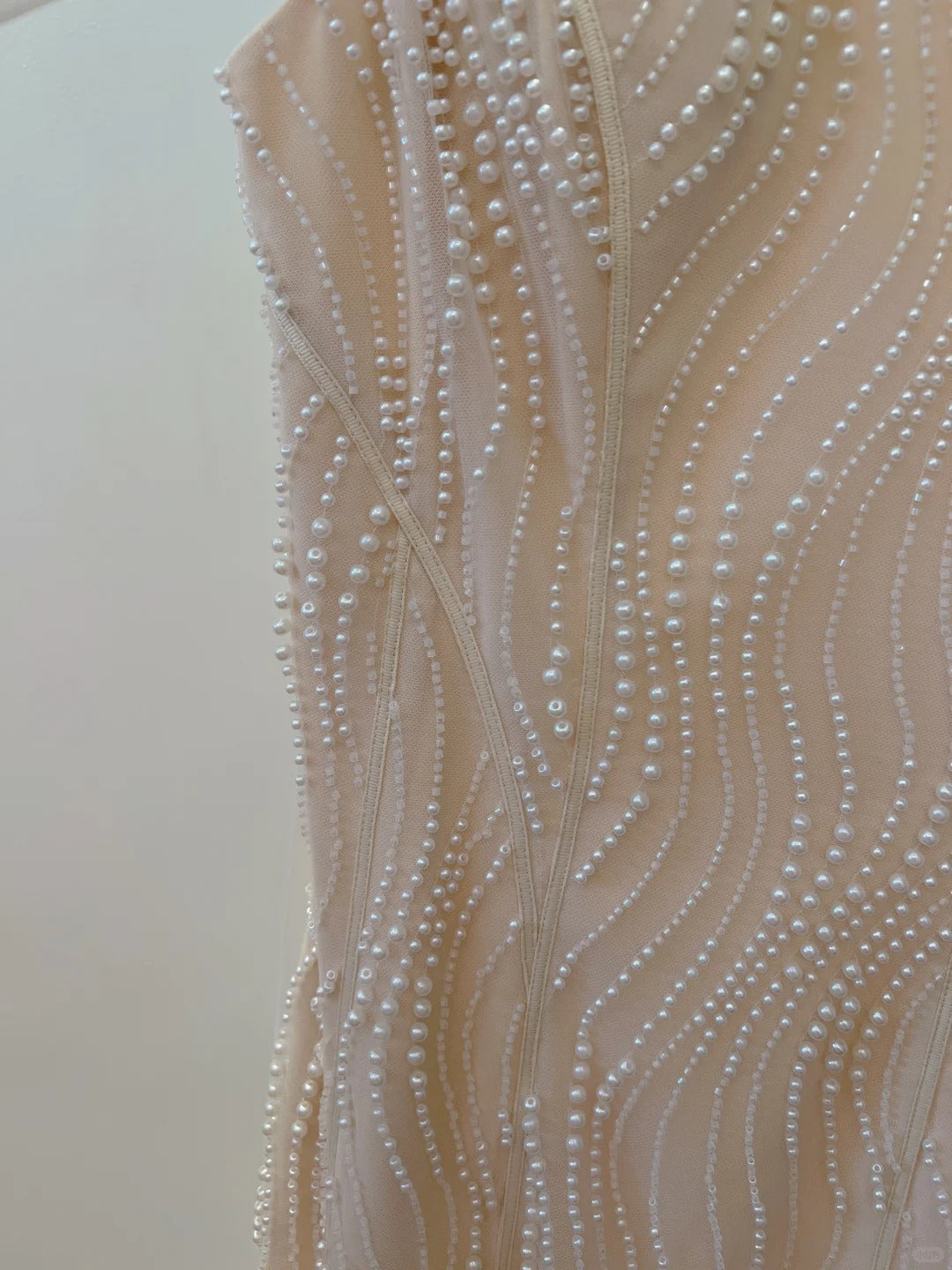 Elegant A-Line Strap Pearl Tulle Long Prom Dress Evening Dress
