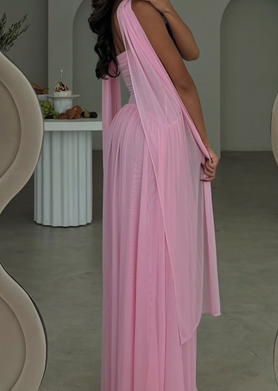 Elegant A Line Sweetheart Pink Chiffon Long Prom Dresses Party Dress Summer 20Th Birthday Outfits 18Th Birthday Dresses Secondary image