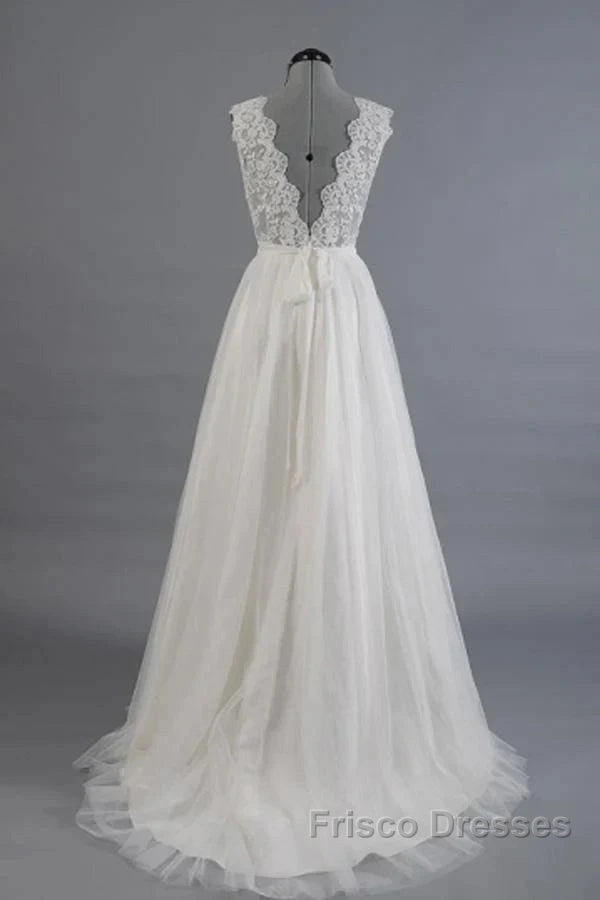 Elegant And Noble A-Shaped V-Neck Belt With Stickers For Beach And Floor Length Wedding Dress Secondary image
