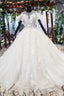 Elegant Ball Gown Big Wedding Dresses, Appliques Bridal Dress With Short Sleeves
