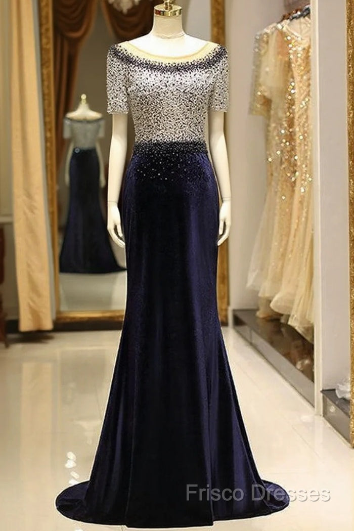 Elegant Beaded Formal Dress With Short Sleeves Main image