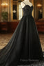 Elegant Black Straps Tulle Sweetheart Formal Prom Dress, Black Party Dress
