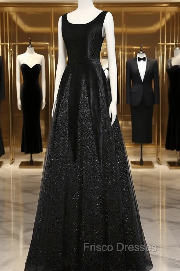 Elegant Black Velvet Cap Sleeves Evening Dress, Black Formal Prom Dress