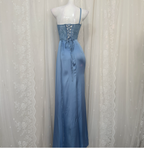 Elegant Blue Mermaid One-Shoulder Sequin Beaded Long Prom Dress Evening Dress