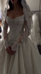 Elegant Bridal Dress Ball Gown Off The Shoulder White Lace Wedding Dresses Minimalist Bridal Gowns