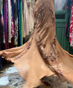 Elegant Brown And Gold Mermaid Halter-Neck Embroidered Beaded Chiffon Long Prom Dress Evening Dress