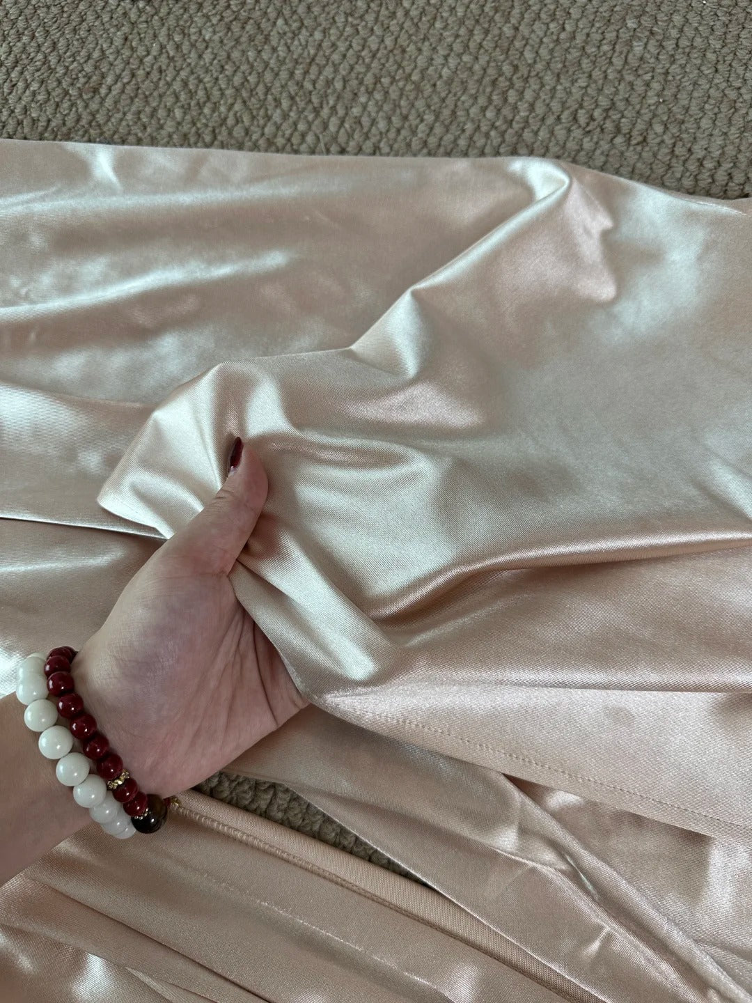Elegant Champagne Mermaid Trailing Strapless Satin Long Prom Dress Evening Dress