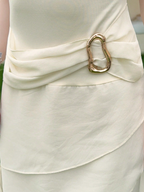 Elegant Chiffon Ivory Strap Irregular Birthday Dress Homecoming Dress