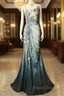 Elegant Chiffon Mermaid Gown For Formal Prom&Party Spaghetti Strap Sequined Applique Evening Gown
