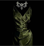 Elegant Dark Green Spaghetti Strap V-Neck Ruched Satin Long Prom Dress Evening Dress
