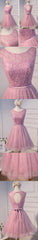 Elegant Diamond Beads  Lace Organza Sleeveless Scoop Neckline Lace Up Back For Teen Lovely Homecoming Dress