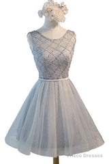 Elegant Diamond Beads  Lace Organza Sleeveless Scoop Neckline Lace Up Back For Teen Lovely Homecoming Dress