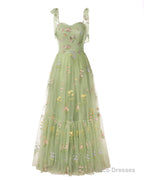 Elegant Embroidery Purple Prom Dresses Sweetheart Spaghetti Straps A Line Party Dress Long Simple Formal Dress