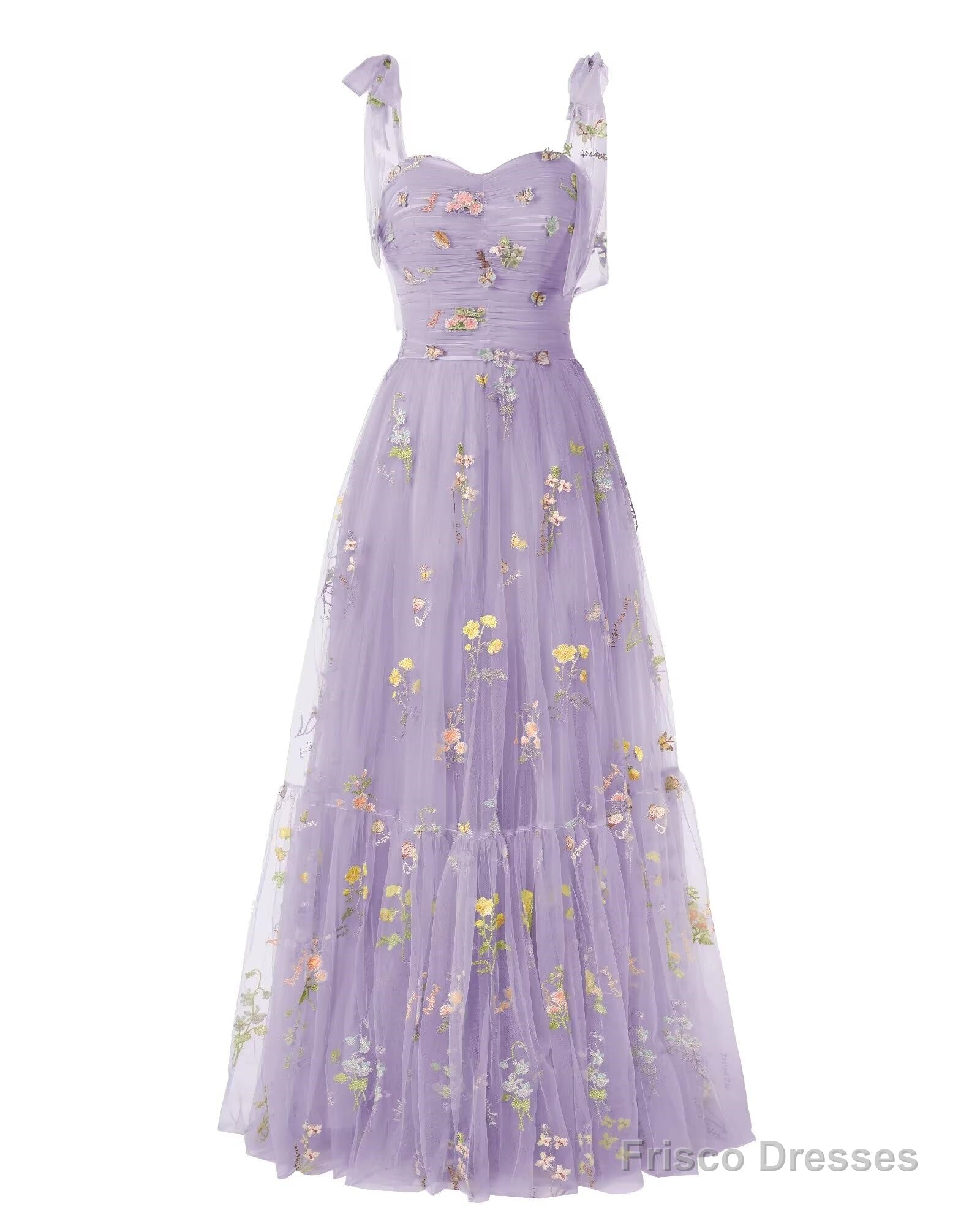 Elegant Embroidery Purple Prom Dresses Sweetheart Spaghetti Straps A Line Party Dress Long Simple Formal Dress Secondary image