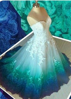 Colorful Ombr¨¦ Wedding Dress Ball Gown