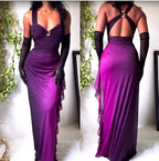 Affordable Dresses Under $160||Elegant Gradient Navy Blue Sheath Spaghetti Straps Sparkling Chiffon  Prom Dress For Party