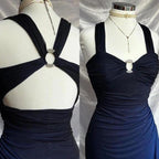 Affordable Dresses Under $160||Elegant Gradient Navy Blue Sheath Spaghetti Straps Sparkling Chiffon  Prom Dress For Party