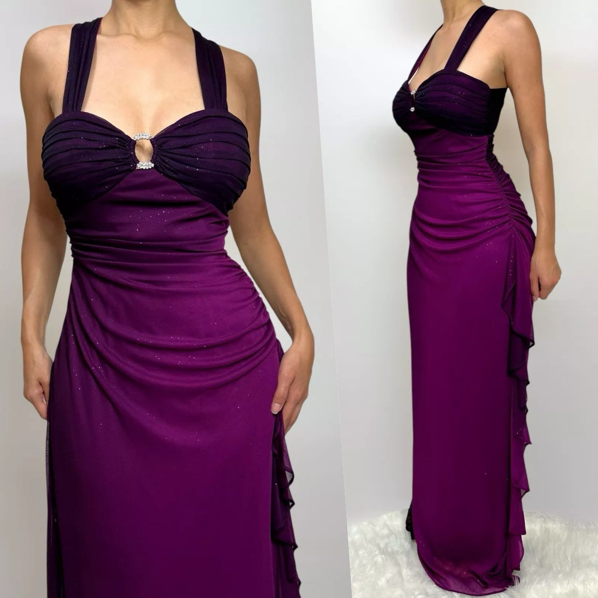Affordable Dresses Under $160||Elegant Gradient Navy Blue Sheath Spaghetti Straps Sparkling Chiffon  Prom Dress For Party