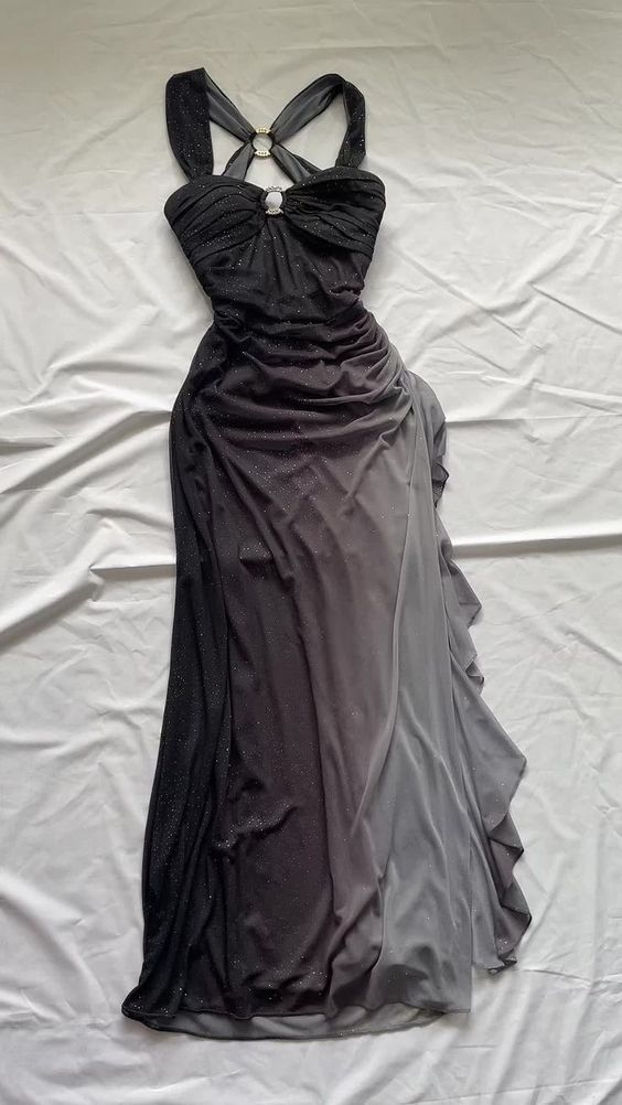 Affordable Dresses Under $160||Elegant Gradient Navy Blue Sheath Spaghetti Straps Sparkling Chiffon  Prom Dress For Party