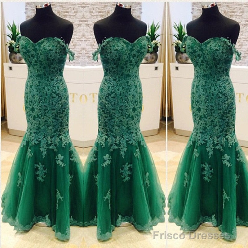 Elegant Green Lace Mermaid Evening Dresses