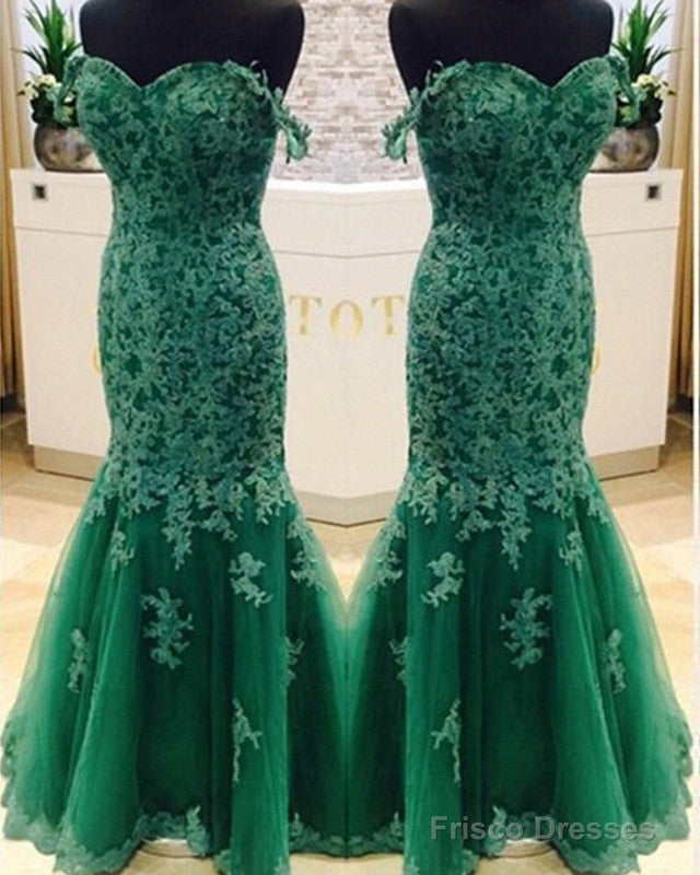 Elegant Green Lace Mermaid Evening Dresses Main image