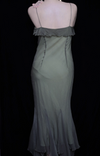 Elegant Green Spaghetti Strap Mermaid Ruffle Sequin Chiffon Long Prom Dress Evening Dress