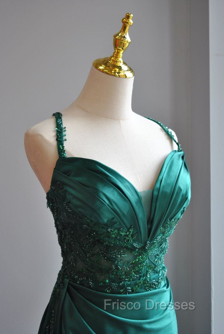 Elegant Green Sweetheart Neck Mermaid Long Formal Prom Dress Gorgeous Formal Evening Dress Secondary image