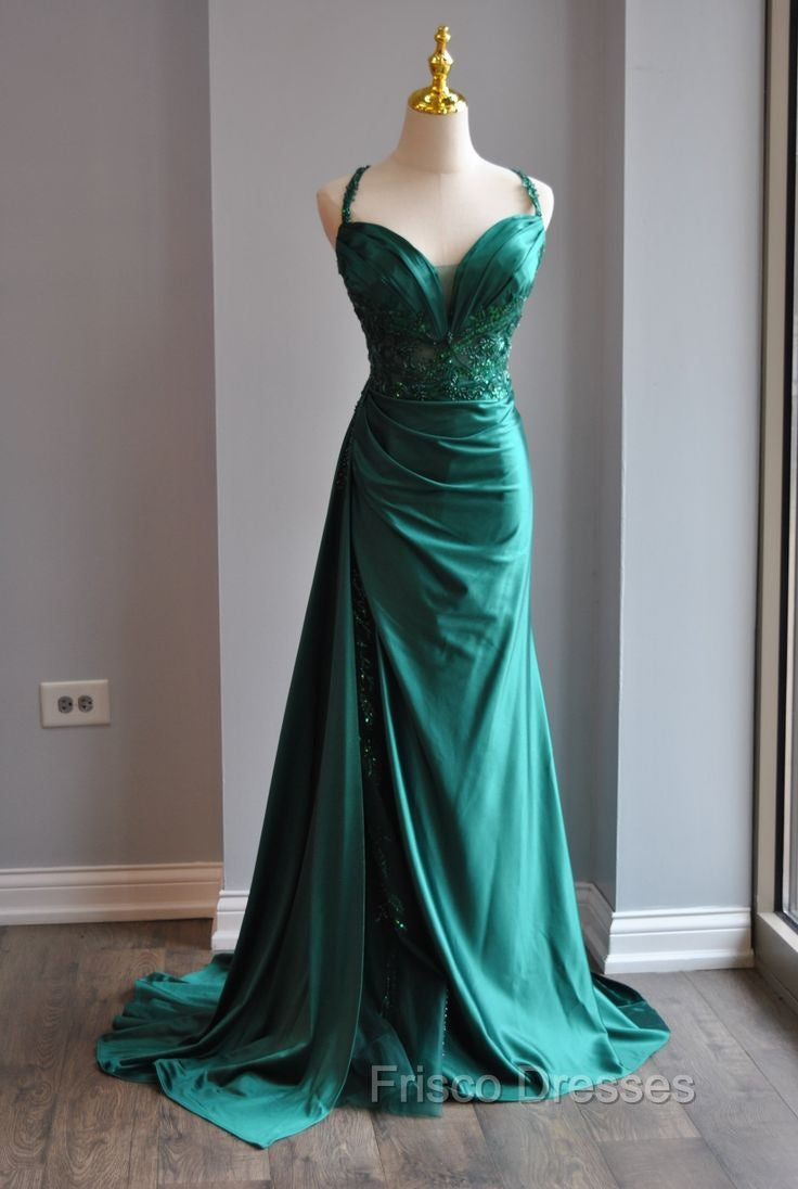 Elegant Green Sweetheart Neck Mermaid Long Formal Prom Dress Gorgeous Formal Evening Dress