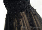 Elegant High Neck Formal Prom Dress Black Formal Dress A Line Floor Length Evening Dress