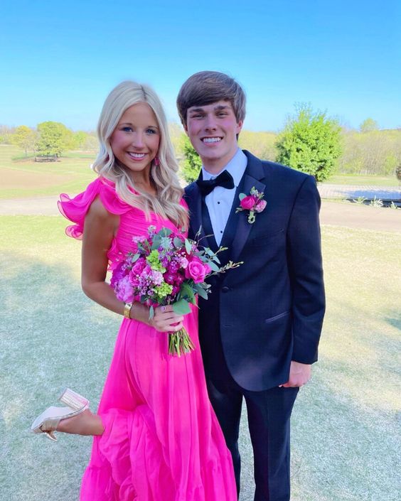 Elegant Hot Pink Long Prom Dresses Secondary image