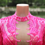 Elegant Hot Pink Mermaid Formal Prom Dress Sequin Evening Party Dress Pageant Dress for Women