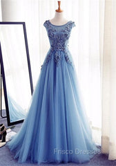 Elegant Illusion Sleeveless Lace Appliques A-line Lace-up Formal Prom Party Gowns