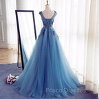 Elegant Illusion Sleeveless Lace Appliques A-line Lace-up Formal Prom Party Gowns