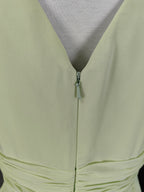 Elegant Light Green A-Line V-Neck Sleeveless Ruffled Chiffon Long Prom Dress Evening Dress
