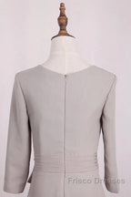 Elegant Mermaid 3/4 Long Sleeved Chiffon Bra With Belt Bride Mother Of The Bride Dress