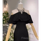 Elegant Mermaid Black Long Formal Prom Dress Formal Dress