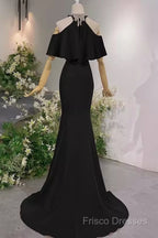 Elegant Mermaid Black Long Formal Prom Dress Formal Dress