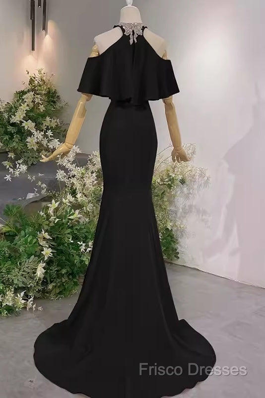 Elegant Mermaid Black Long Formal Prom Dress Formal Dress