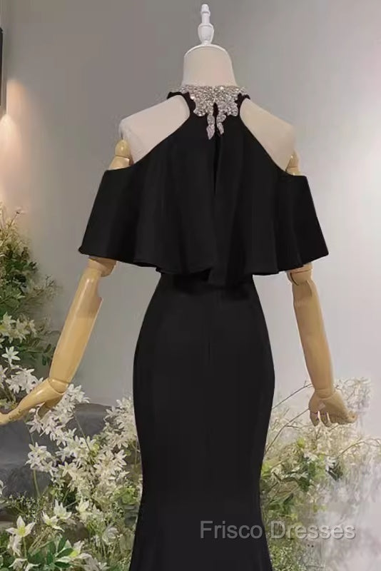 Elegant Mermaid Black Long Formal Prom Dress Formal Dress