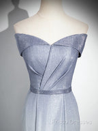 Elegant Mermaid Gray Long Formal Prom Dress, Gray Party Dress