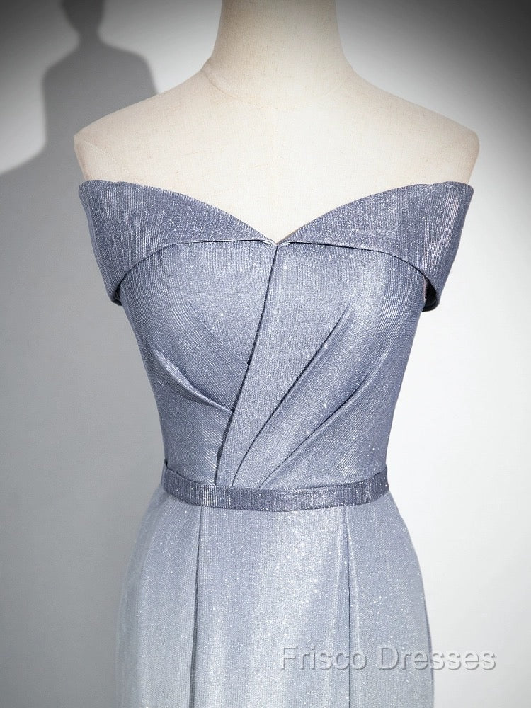 Elegant Mermaid Gray Long Formal Prom Dress, Gray Party Dress
